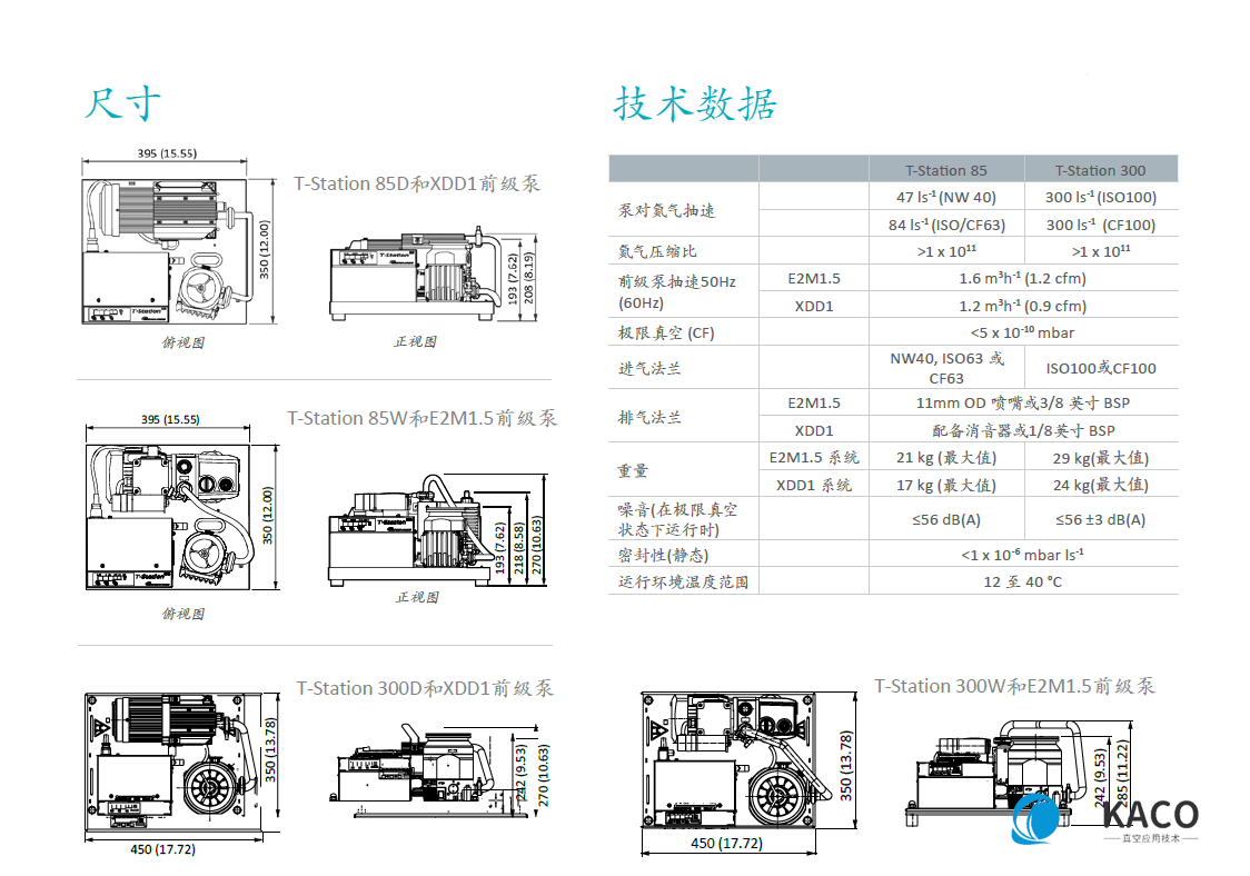 nEXT85涡轮分子泵组技术参数